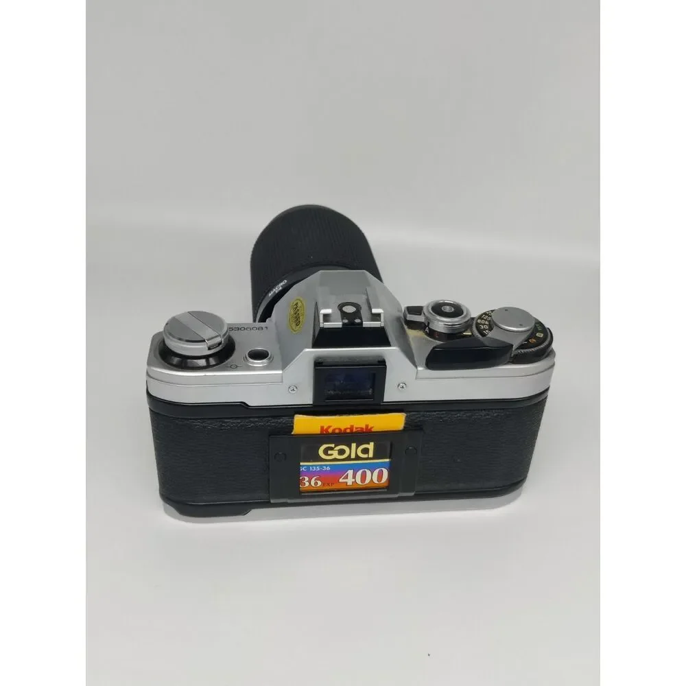 Canon AE-1 35mm Film Camera w/ Japanese Kalimar Telephoto Lens - Untested
